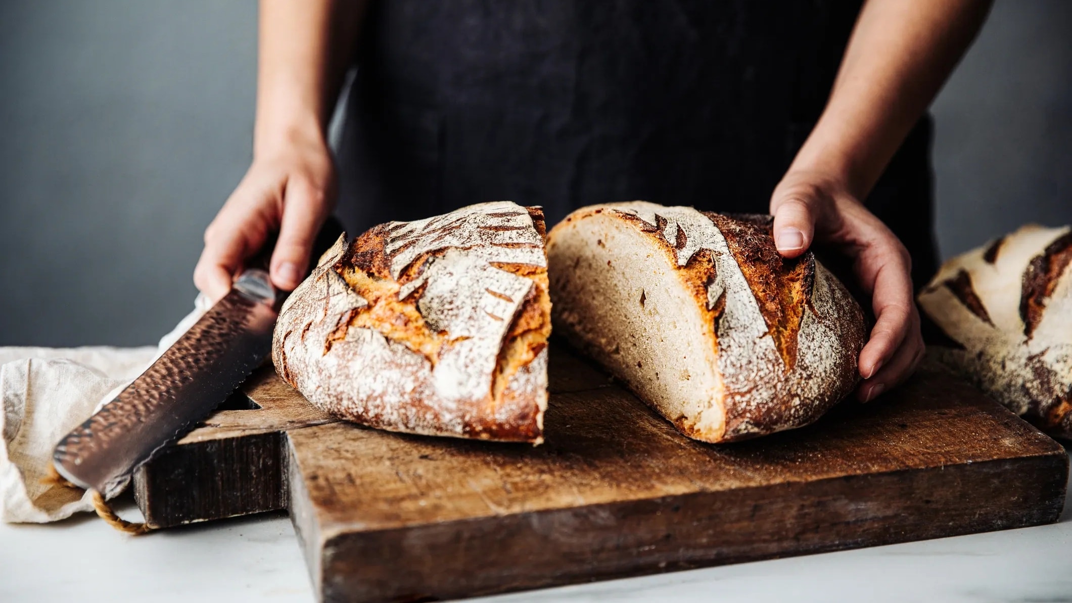 Sourdough crumb structure close up